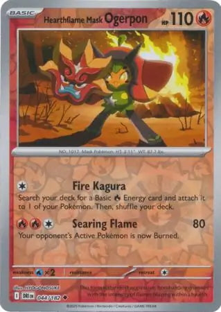 Destined Rivals Hearthflame Mask Ogerpon #44/182 reverse holo